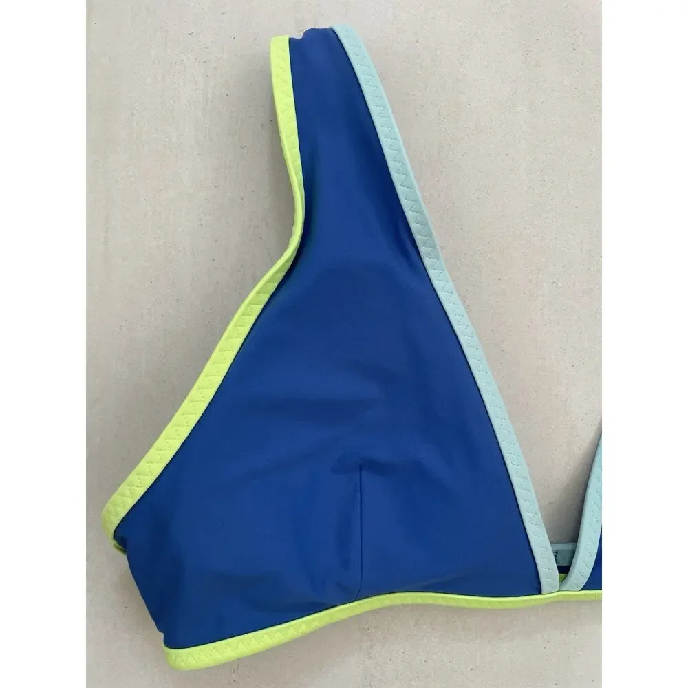Aerie Swim Bikini Swimsuit Colorblock Plunge Beach Summer Swimwear - Picture 2 of 8